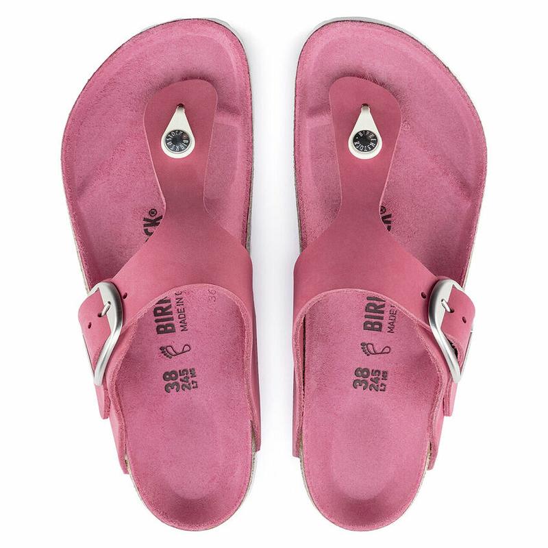 Birkenstock Big Přezkou Nubuck Gizeh Dame Lyserød | DK 426EBC